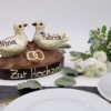 Hochzeitstauben, Dekoration Hochzeiten, Tortendeko, Taubenpaar aus Schokolade, Tauben für Torte, individuell beschriften Hochzeit