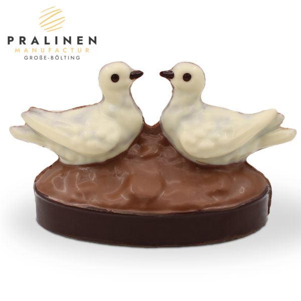 Hochzeitstauben, Dekoration Hochzeiten, Tortendeko, Taubenpaar aus Schokolade, Tauben für Torte, Turteltauben