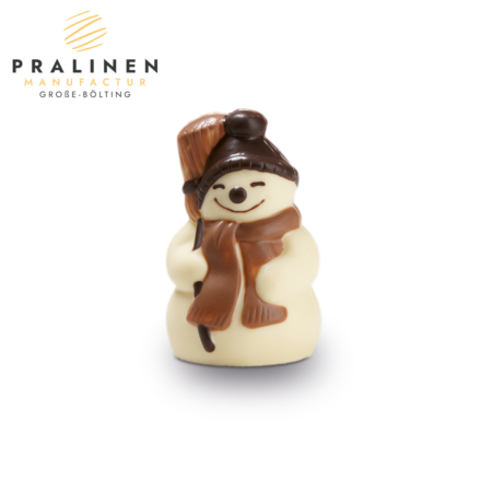 Schneemann aus Schokolade, Schokofigur, Schokoladenfigur, Schokoladen Geschenke, Schokolade online, Schneemännchen