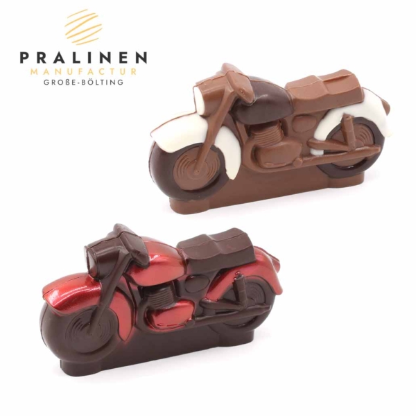 Motorrad aus Schokolade, Schokoladenfiguren, Schokoladengeschenk, Pralinenmanufactur, Schokoladen motorrad