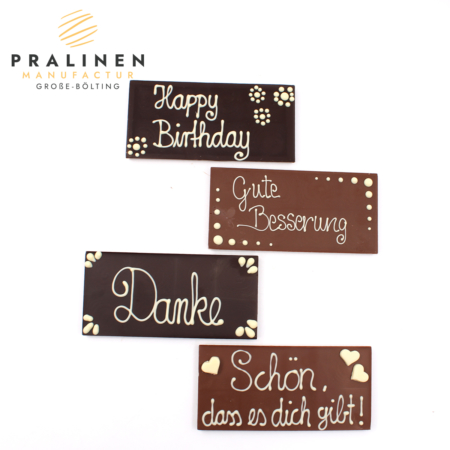 Schokoladen Tafel Konfetti, Schokolafe mit Schrift, Schokoladen Tafel mit Aufschrift, Personalisierte Schokolade