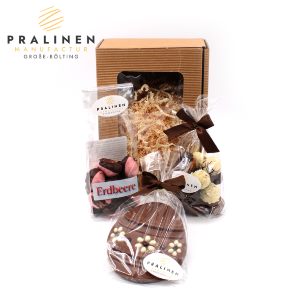 schokoei, schokoeier, Oster Genuss Paket, Paradies Erdbeeren, Erdbeer Pralinen, Pralinenmischung, Osternest mit Schokolade, Ostergeschenk