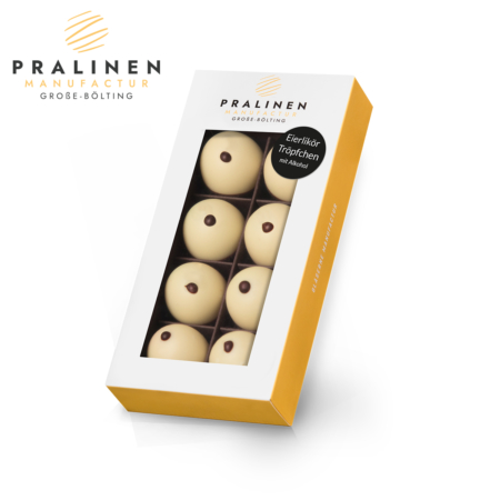 Eierlikör Praline, Premium Praline, Edle Praline, Eierlikör Tröpfchen, Pralinen mit Eierlikör