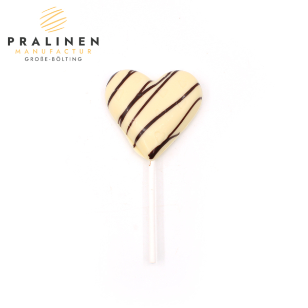 Herzlolli, Lolly aus Schokolade, Lutscher Schokolade, Herzlolly