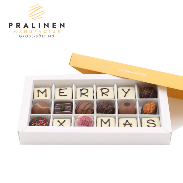 X-Mas Pralinen Box, Pralinengeschenk für Weihnachten