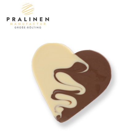 Schokoladenherz Caffe-Latte, Schokolade mit Wunschtext, Beschriftung, personalisierte Schokolade, Caffe-Latte Herz aus Schokolade