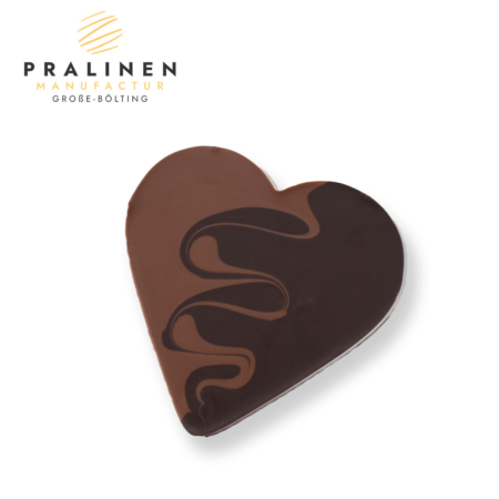 Schokoladenherz Dunkel-Vollmilch, Dunkle-Vollmilch Herz aus Schokolade